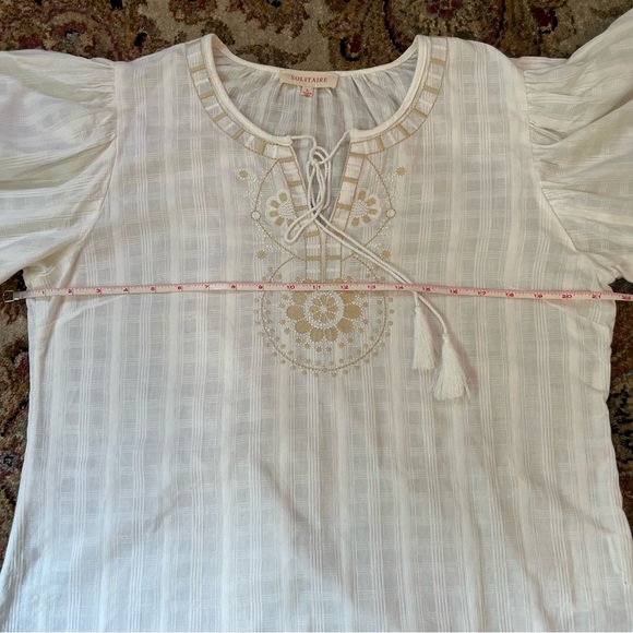 White Embroidered Peasant Blouse - Picture 9 of 9